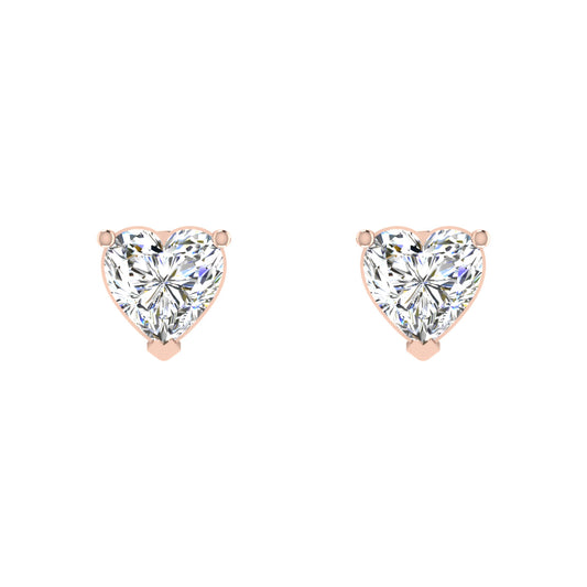 Sparkle like a princess: Lab-grown diamond heart earrings (0.50 ct each).
